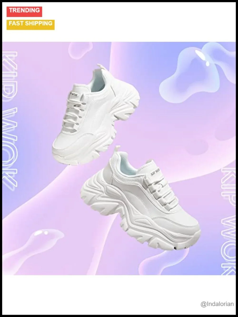 Women Chunky Sneakers Platform Lace Up PU Leather Dad Shoes